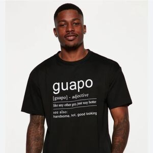 DENIM & FLOWER Ricky Singh definition graphic tee Med. 'GUAPO' UNISEX